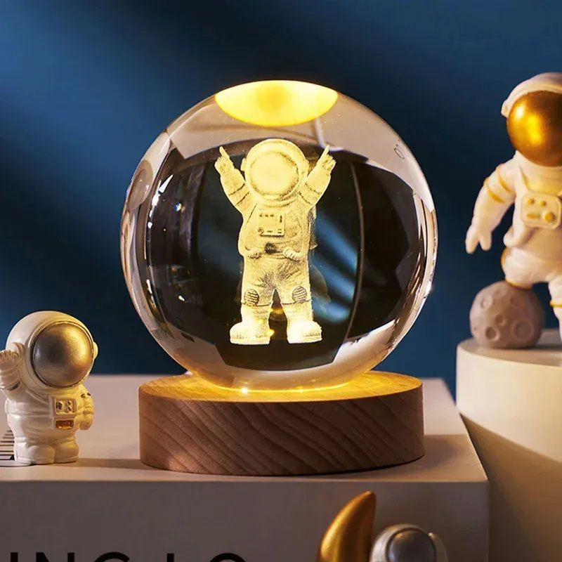 3D Crystal Ball – Astronaut (7 Color Base) 3D Crystal Ball – Astronaut (7 Color Base) - Image 1