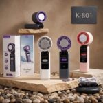 K801 Ice Cooling Turbo Fan – 4000mAh Rechargeable Portable Fan | 1–199 Speed | Foldable Handheld Mini Fan BD